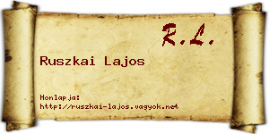 Ruszkai Lajos névjegykártya
